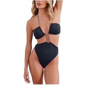 Vix Paula Hermanny Firenze Gi Brazilian One-Piece Swimsuit Size M NWT